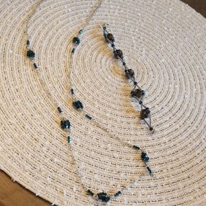 Blue beaded Necklace and bracelet